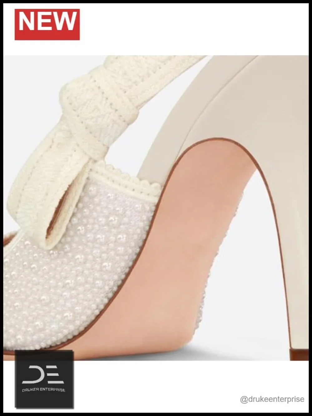 Mesh Slingback Pumps with Pearl Bow Stiletto High Heels